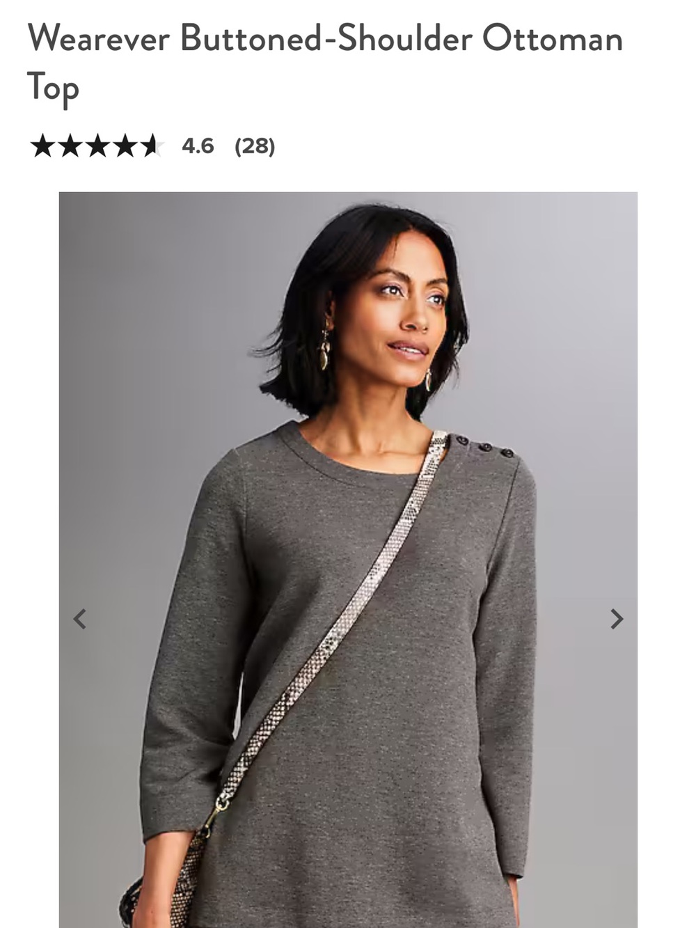 J. Jill Wearever Collection Gray Crewneck Knit Top